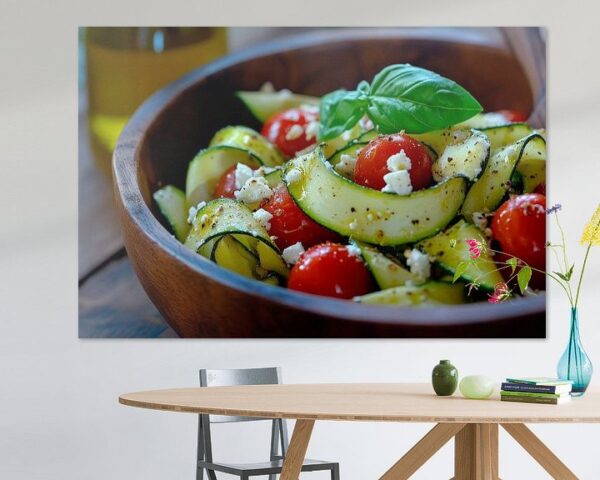 Bunte Zucchinisalat mit Tomaten und Feta