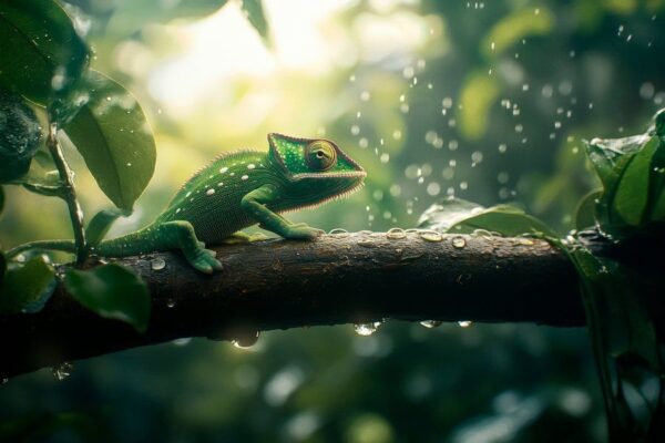 Bunter Frosch im tropischen Regenwald