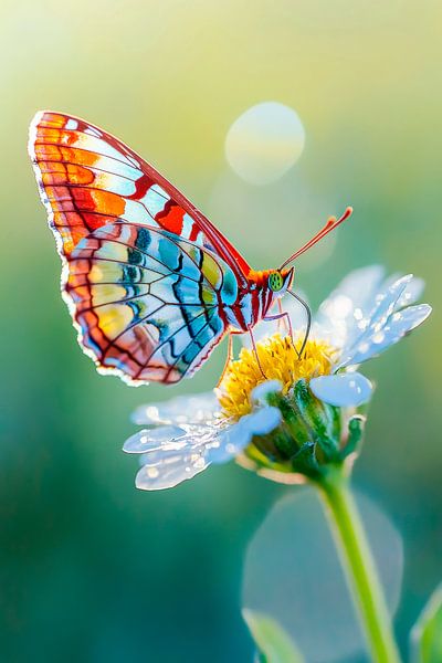 Bunter Schmetterling blüht