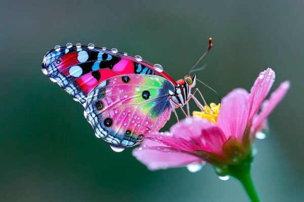 Bunter Schmetterling blüht