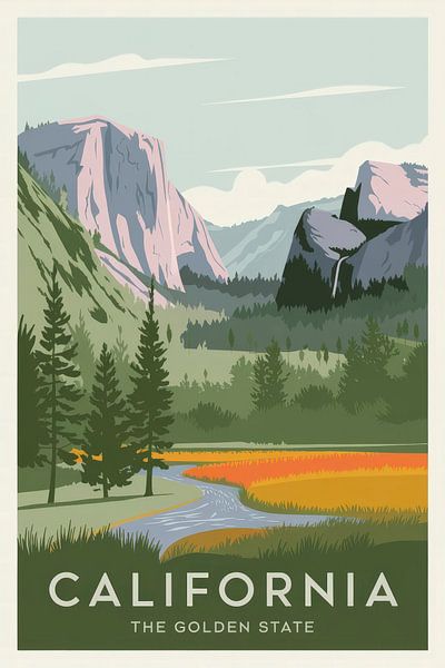 California Vintage Travel Poster