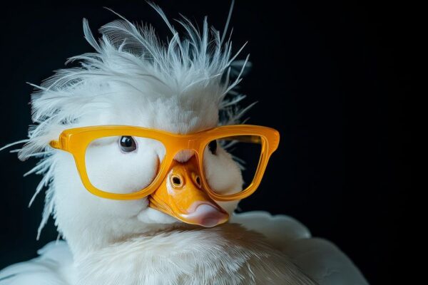 Coole Ente mit hipster Brille – Porträt