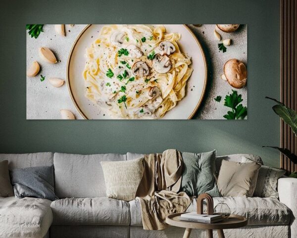 Cremige Pasta mit Champignons und Kräutern