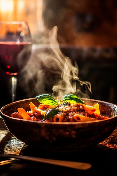 Dampfende Pasta mit Rotwein – Genussmoment