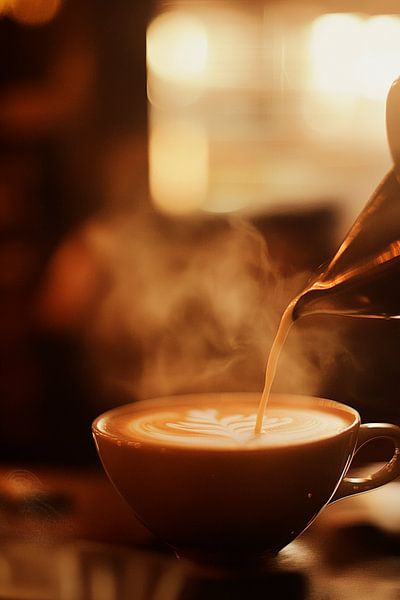 Dampfender Kaffee in gemütlicher Atmosphäre