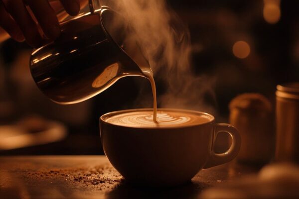 Dampfender Kaffee in gemütlicher Atmosphäre