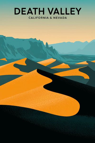 Death Valley, California & Nevada Vintage Travel Poster