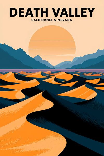 Death Valley, California & Nevada Vintage Travel Poster