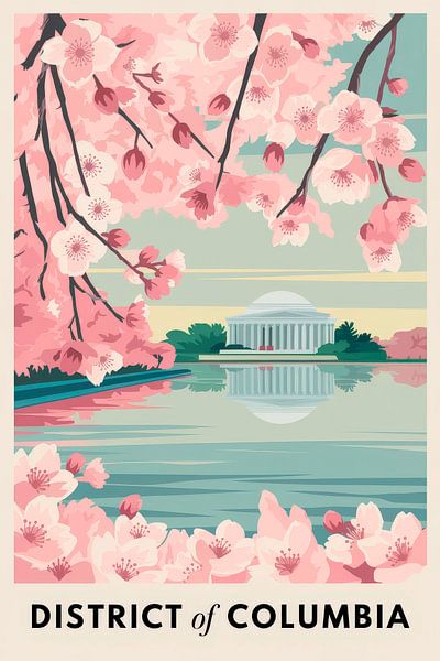 District of Columbia Vintage Travel Poster