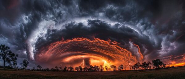 Dramatischer Sturm über der Landschaft