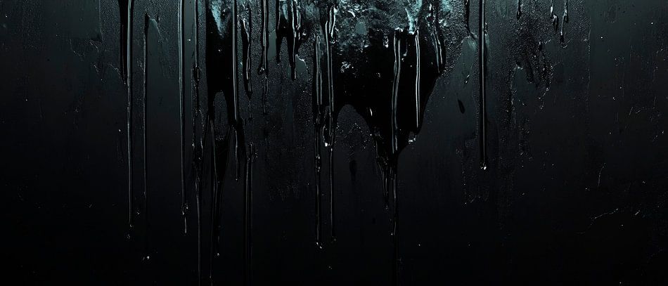 Dunkle Tropfen auf schwarzem Hintergrund