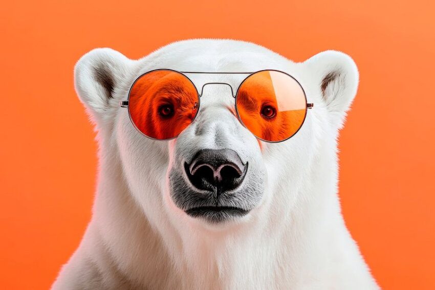 Eisbär mit Sonnenbrille – Bunt und Cool
