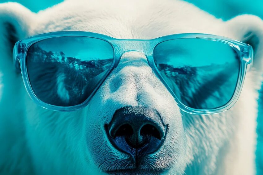 Eisbär mit Sonnenbrille – Cool und lässig