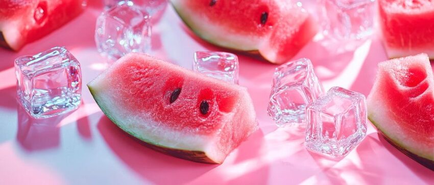 Eisgekühlte Wassermelonenstücke – Frisch und Kühl