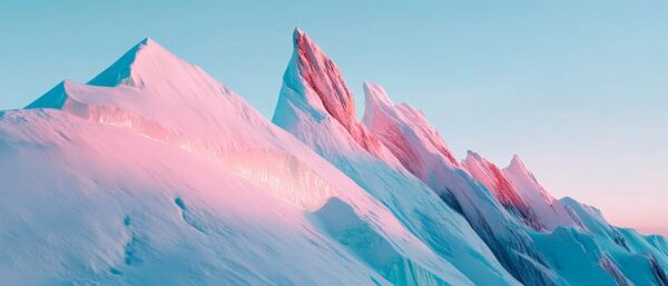 Eisige Bergspitzen im Morgenlicht