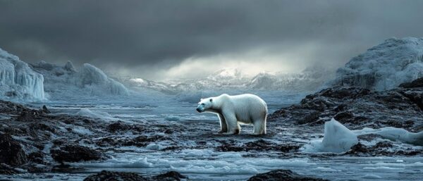 Eisige Landschaft mit Eisbär