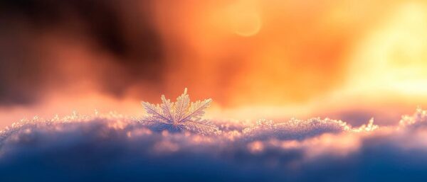 Eiskristall im sanften Morgenlicht