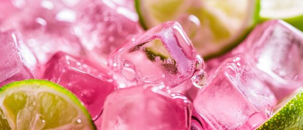 Eiswürfel mit Limette – Erfrischend Rosa