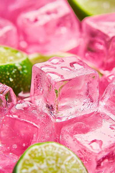 Eiswürfel mit Limette – Farbenspiel