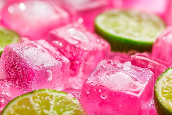 Eiswürfel mit Limetten – Erfrischend Pink