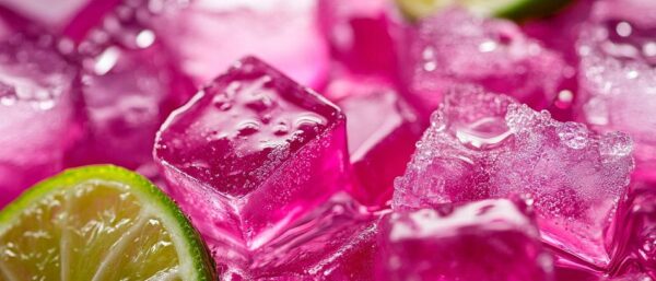 Eiswürfel mit Limetten – Erfrischend Pink