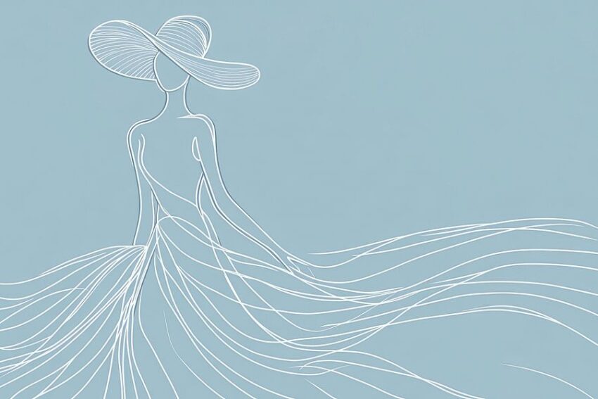 Elegante feminine Silhouette in Blau