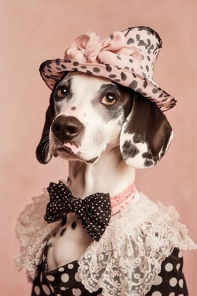 Eleganter Hund im Vintage-Outfit