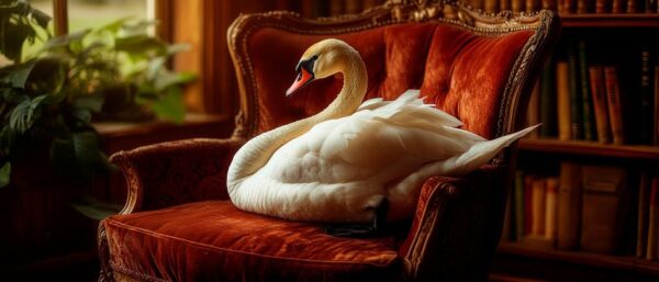 Eleganter Schwan entspannt