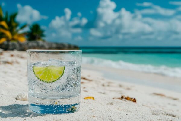 Erfrischendes Getränk am Strand