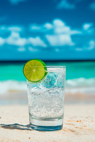 Erfrischendes Getränk am Strand