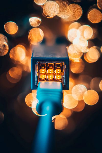 Ethernet-Kabel mit bokeh Hintergrund