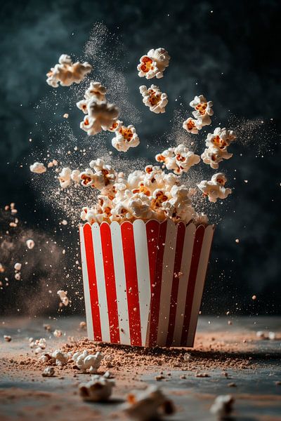 Explodierendes Popcorn im Retro-Becher