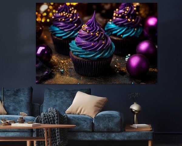 Fantasievolle Cupcakes in Violett und Blau