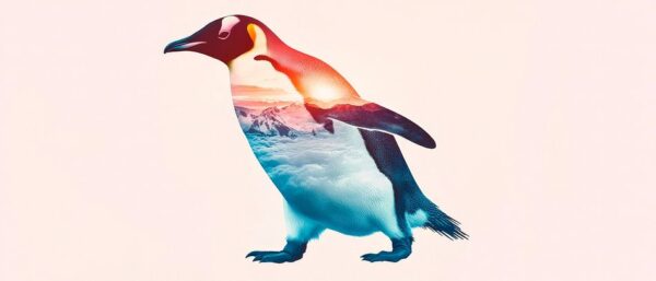 Farbenfroher Pinguin