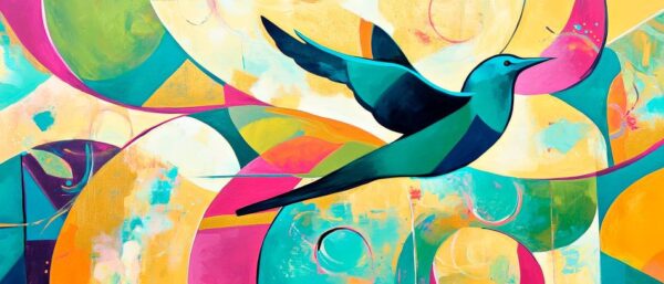 Farbenfrohes Flattern – Hummingbird Kunst