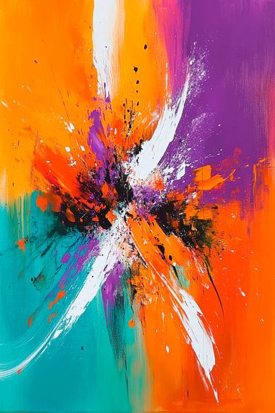 Farbexplosion – Abstrakte Kunst in Orange