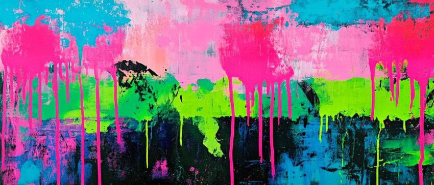 Farbexplosion in Neonfarben – Abstrakt