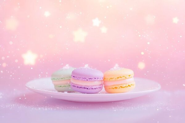 Feine Macarons auf pastel Farbenpracht