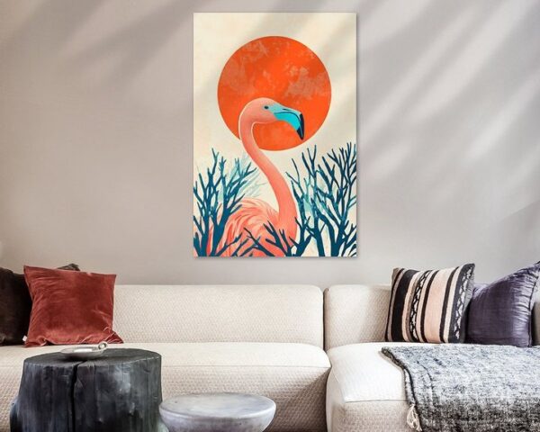 Flamingo im Sonnenuntergang – Farbenspiel