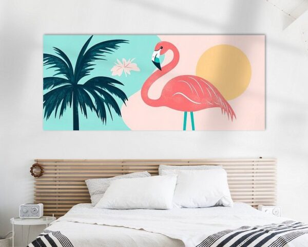 Flamingo im Tropenparadies – Pastellfarben