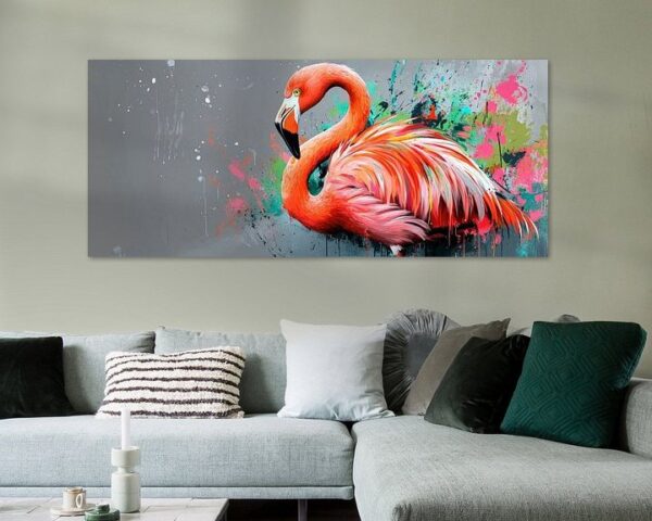 Flamingo in leuchtenden Farben – Modern