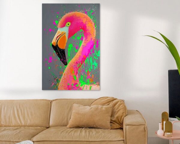 Flamingo in leuchtenden Farben – Pop-Art