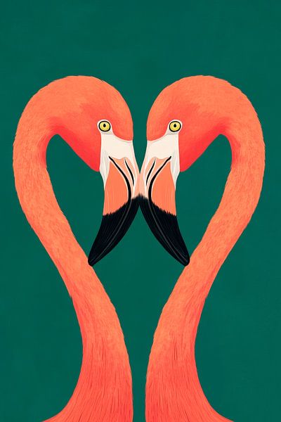 Flamingo-Liebe im Farbenrausch