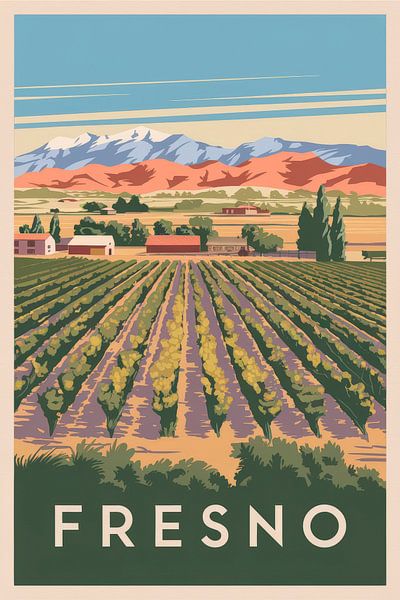 Fresno Vintage Travel Poster