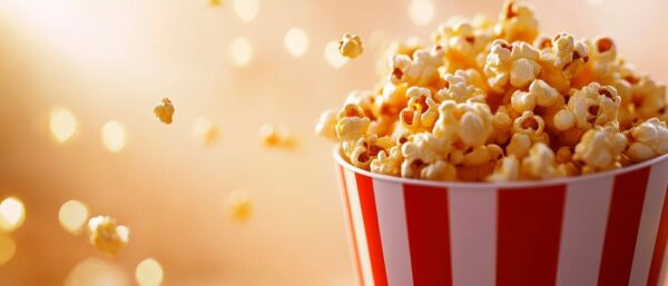 Frisch zubereitetes Popcorn im Becher