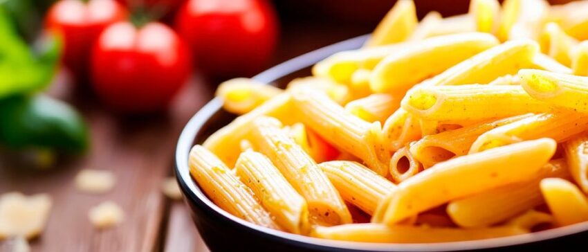 Frische Penne mit Tomaten und Kräutern