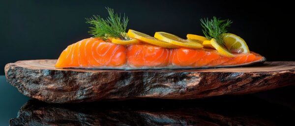 Frischer Lachs mit Zitronenscheiben – Gourmet