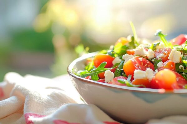 Frischer Salat in Sonnenlicht – Genussmoment