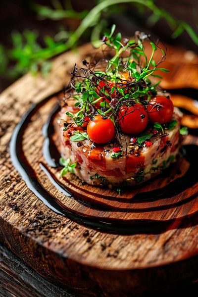 Frischer Thunfisch-Tartar mit Kräutern