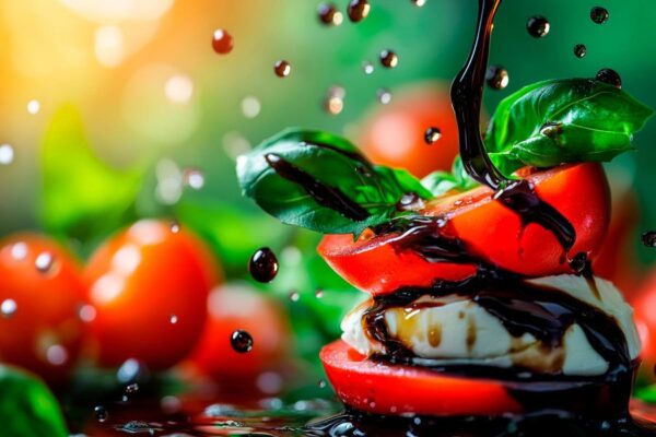 Frischer Tomaten-Mozzarella-Basilikum-Turm